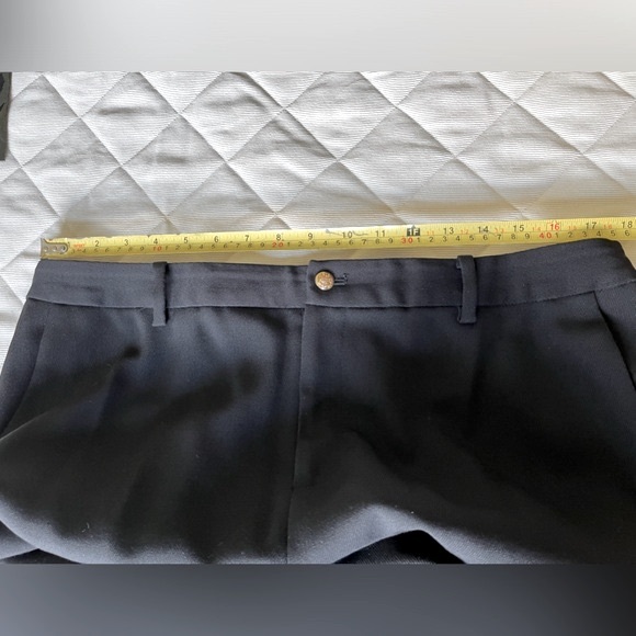 Ralph Lauren black 100% wool dress pants front zipper side pockets US 14 - Picture 8 of 15